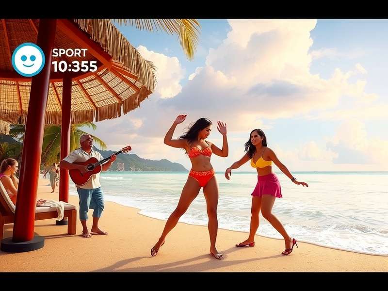 Goa Beach Bash Game Screenshot showing beach party with players dancing